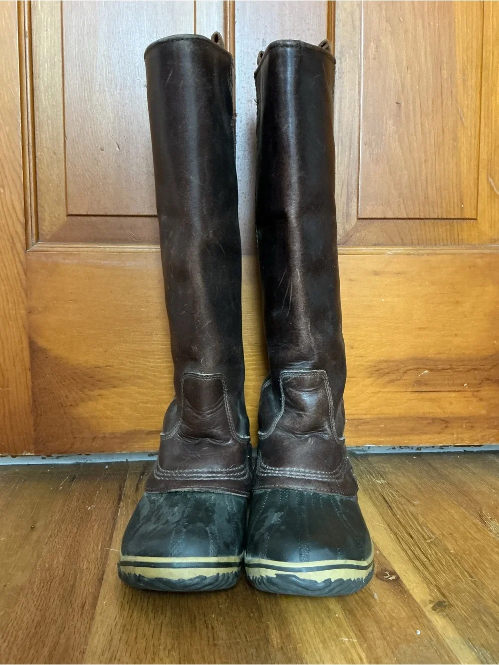 Sorel Womens Slimpack Riding Leather Duck Foot Lug Sole Waterproof Boots
